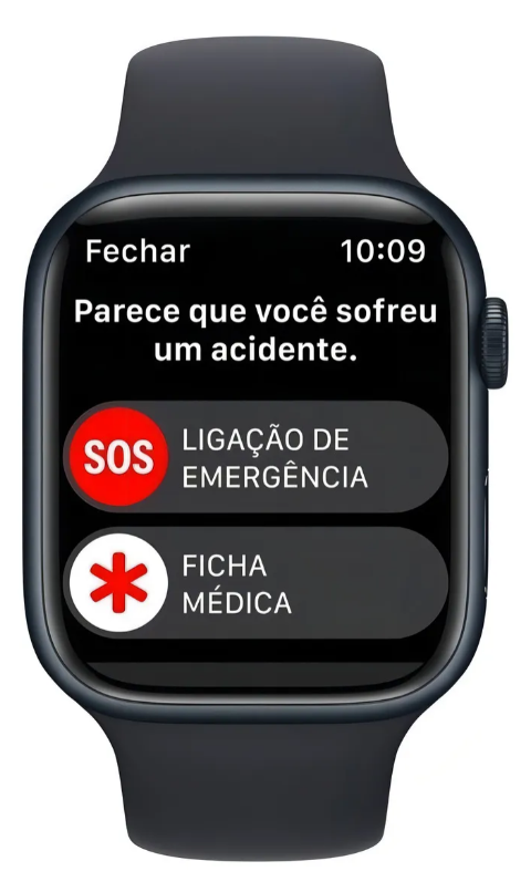 Apple Watch Series 8 GPS - Caixa meia-noite de alumínio 45 mm - Pulseira esportiva meia-noite - Padrão