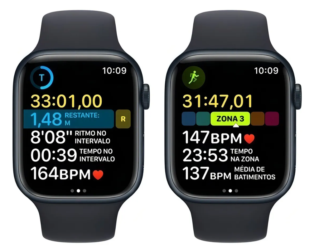 Apple Watch Series 8 GPS - Caixa meia-noite de alumínio 45 mm - Pulseira esportiva meia-noite - Padrão