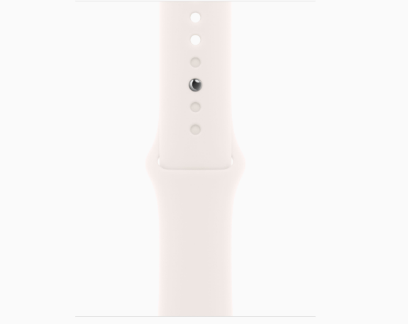 Apple Watch Series 10 GPS • Caixa cor de ouro rosa de alumínio – 42 mm • Pulseira esportiva blush-clara – P/M